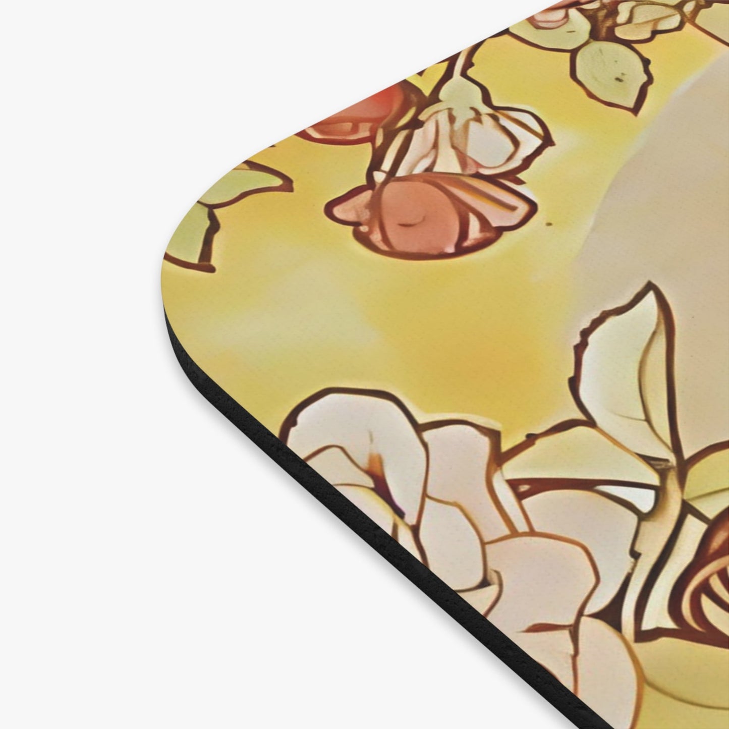 Bohemian Flower Vintage Mouse Pad Design Close Up