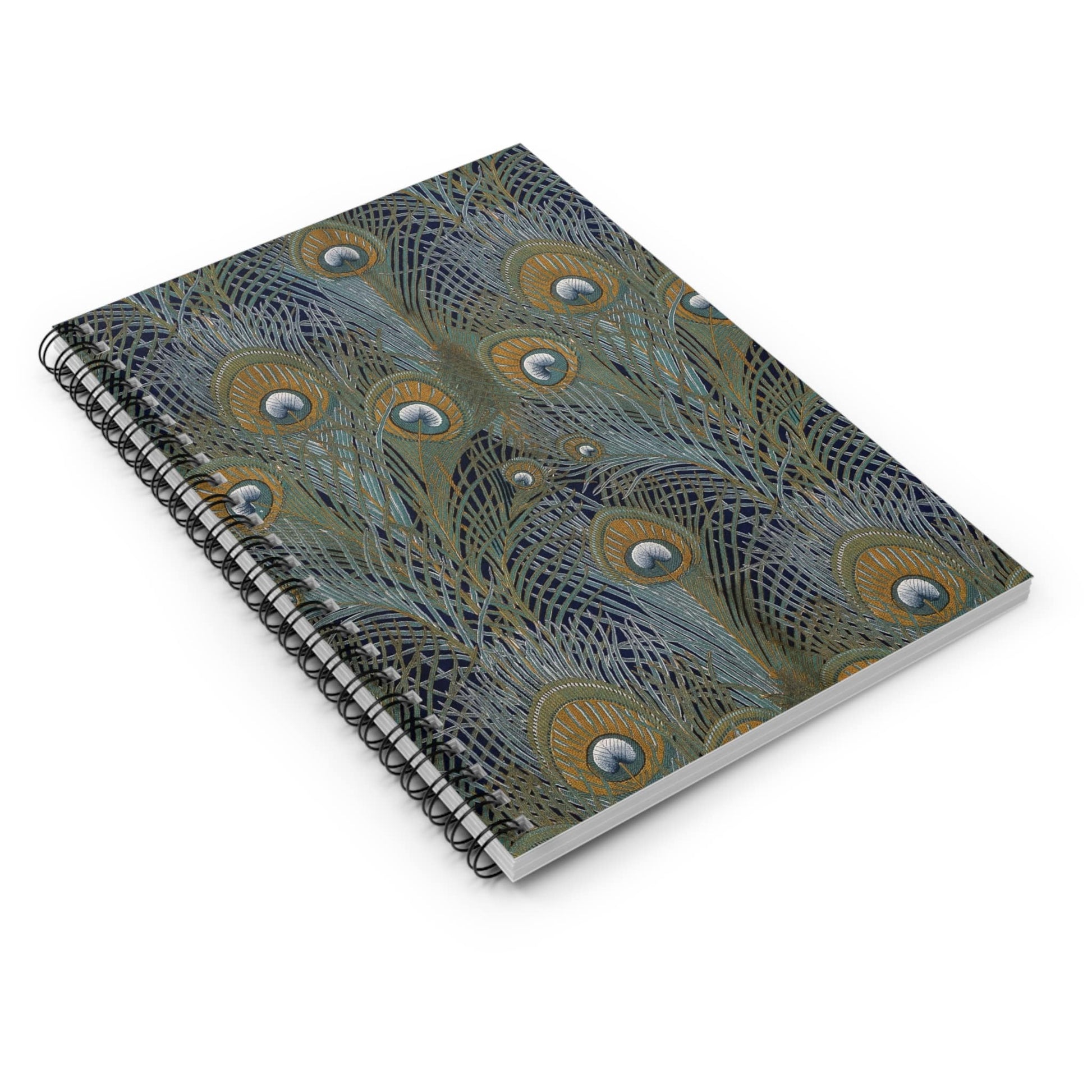 Boho Aesthetic Spiral Notebook Laying Flat on White Surface