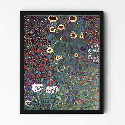 Boho Flower Painting Art Print in Black Picture Frame