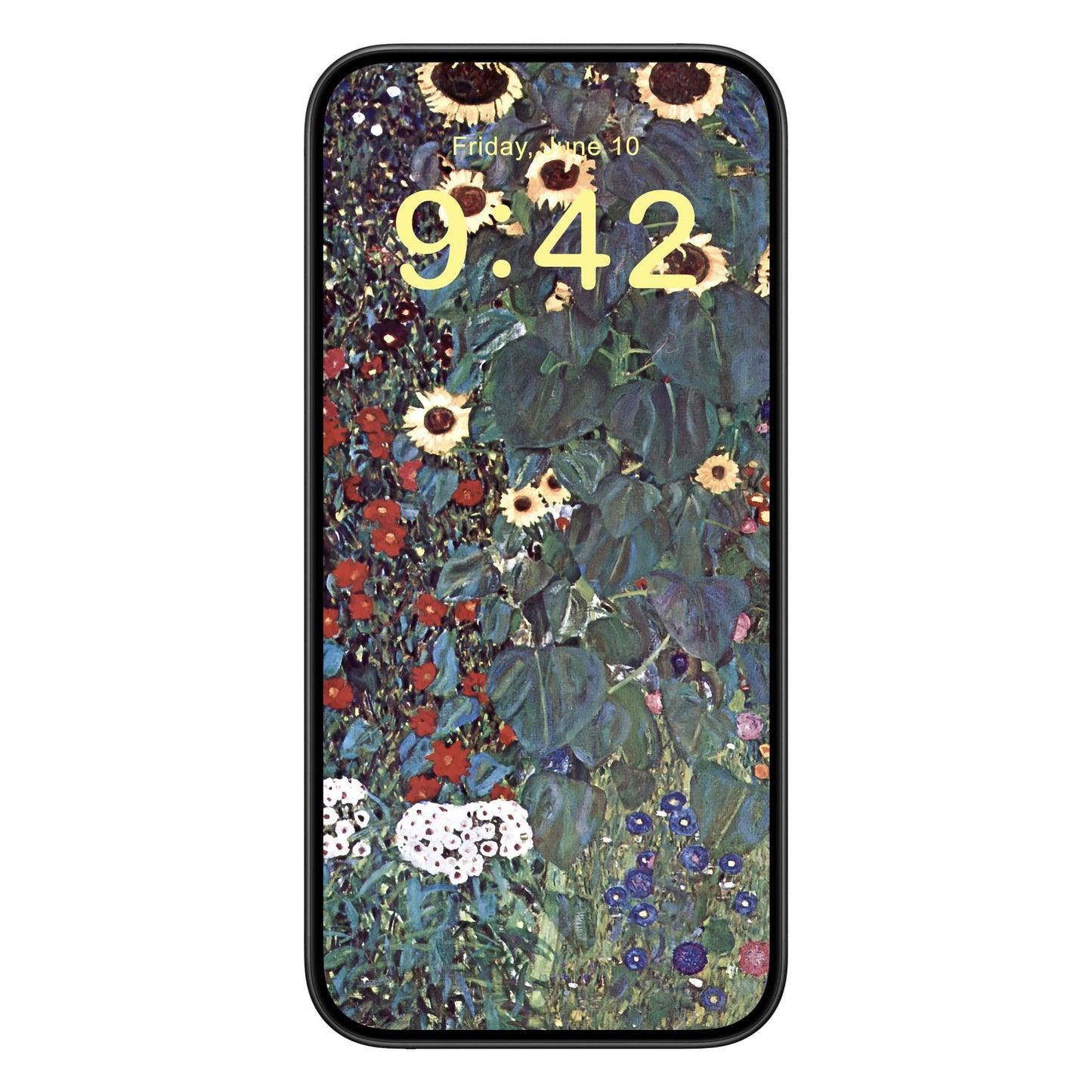 Boho Flower Painting Phone Wallpaper Yellow Text