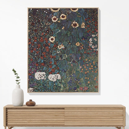 Boho Flower Painting Woven Blanket Hanging on a Wall as Framed Wall Art