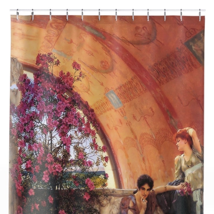 Bright Aesthetic European Shower Curtain Close Up, Victorian Shower Curtains