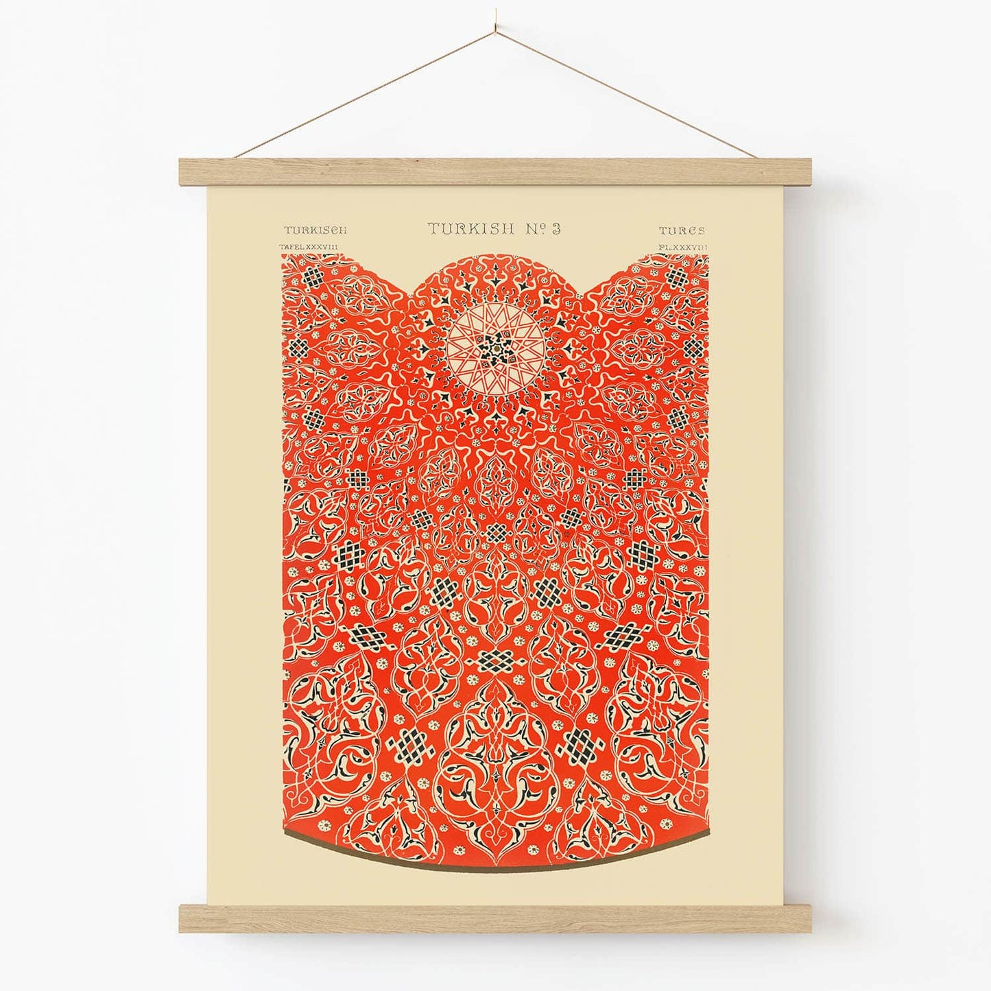 Design Sample Art Print in Wood Hanger Frame on Wall