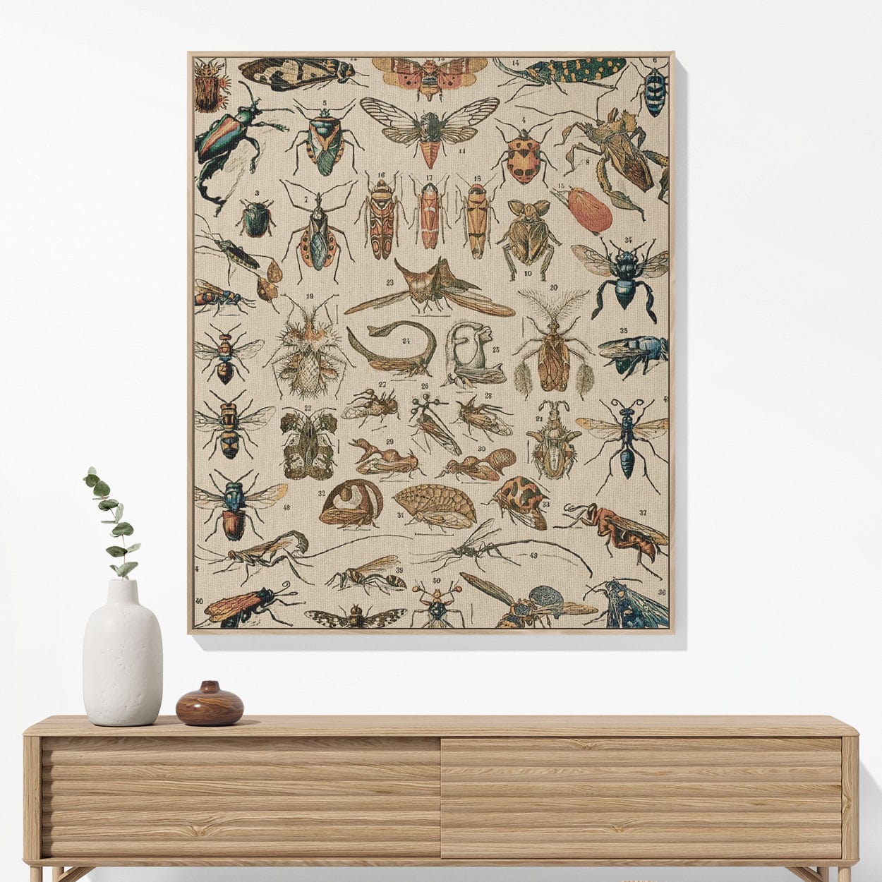 Bugs and Insects Woven Blanket Hanging on a Wall as Framed Wall Art