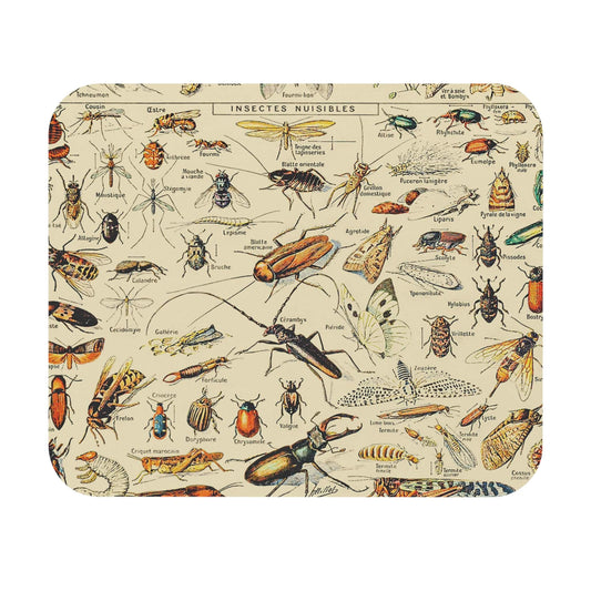 Bugs and Insects Mouse Pad featuring insect identification design, ideal for desk and office decor.