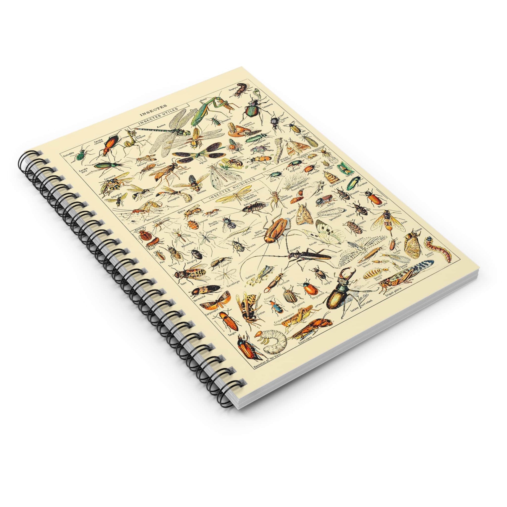 Bugs and Insects Spiral Notebook Laying Flat on White Surface