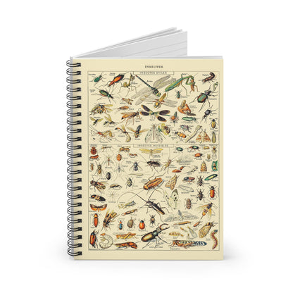Bugs and Insects Spiral Notebook Standing up on White Desk