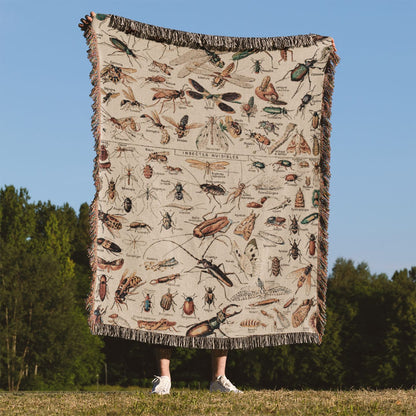 Bugs and Insects Woven Blanket | Insect Identification | Cozy Throw Blanket