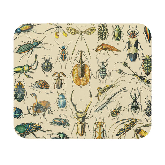 Bugs and Insects Mouse Pad with a science chart theme, perfect for desk and office decor.