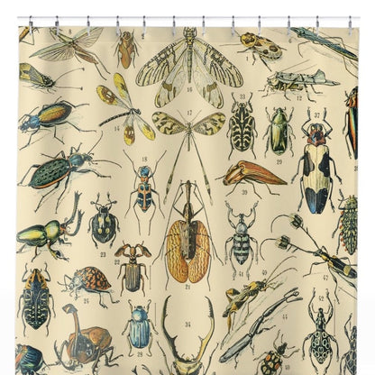 Bugs and Insects Shower Curtain Close Up, Science Shower Curtains