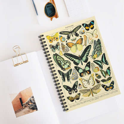 Butterflies and Moths Spiral Notebook Displayed on Desk