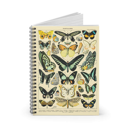 Butterflies and Moths Spiral Notebook Standing up on White Desk