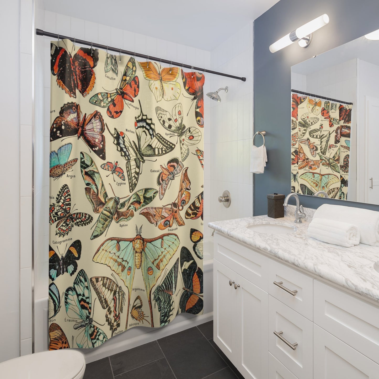 Butterfly Shower Curtain Best Bathroom Decorating Ideas for Botanical Decor