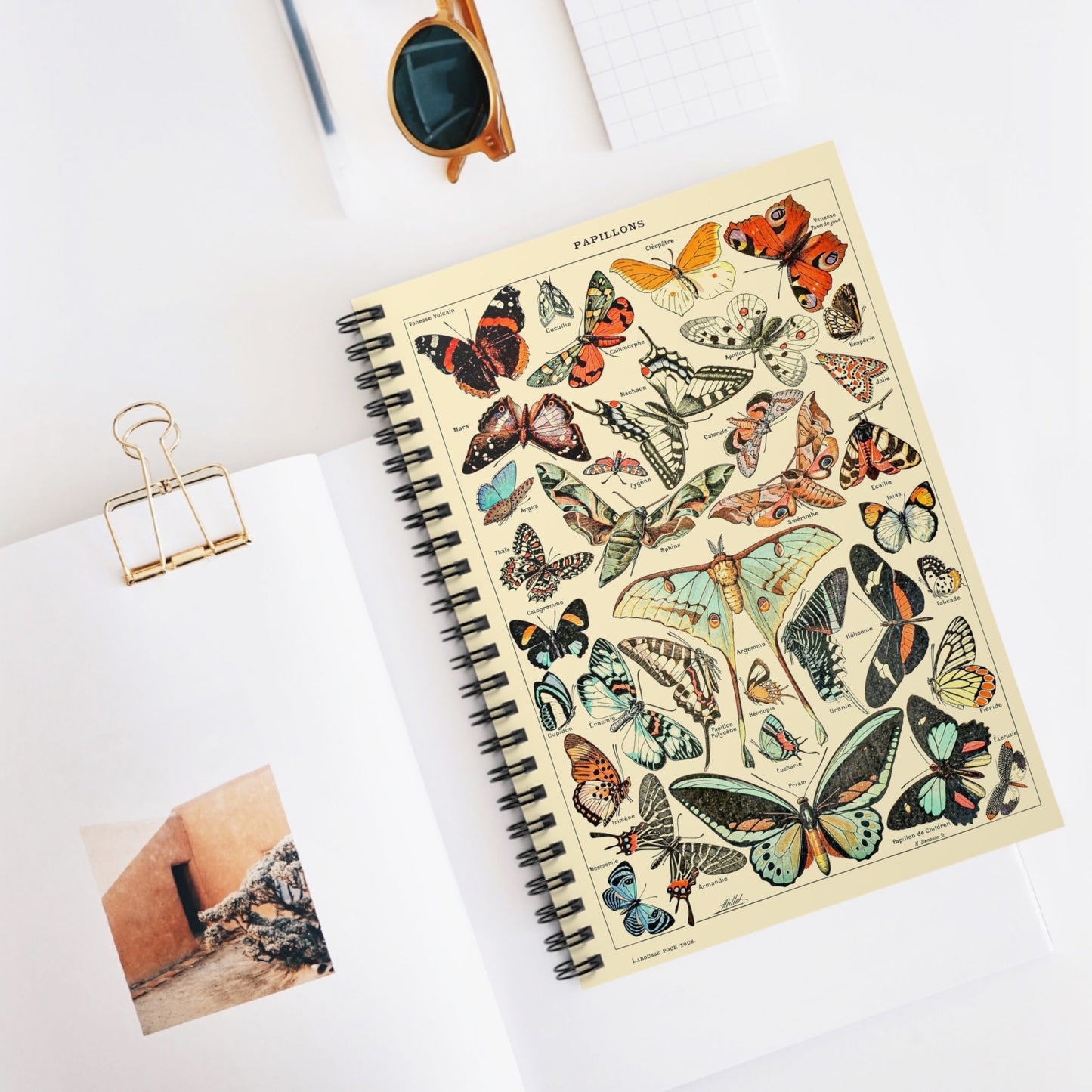 Butterfly Spiral Notebook Displayed on Desk