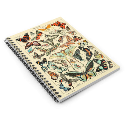 Butterfly Spiral Notebook Laying Flat on White Surface