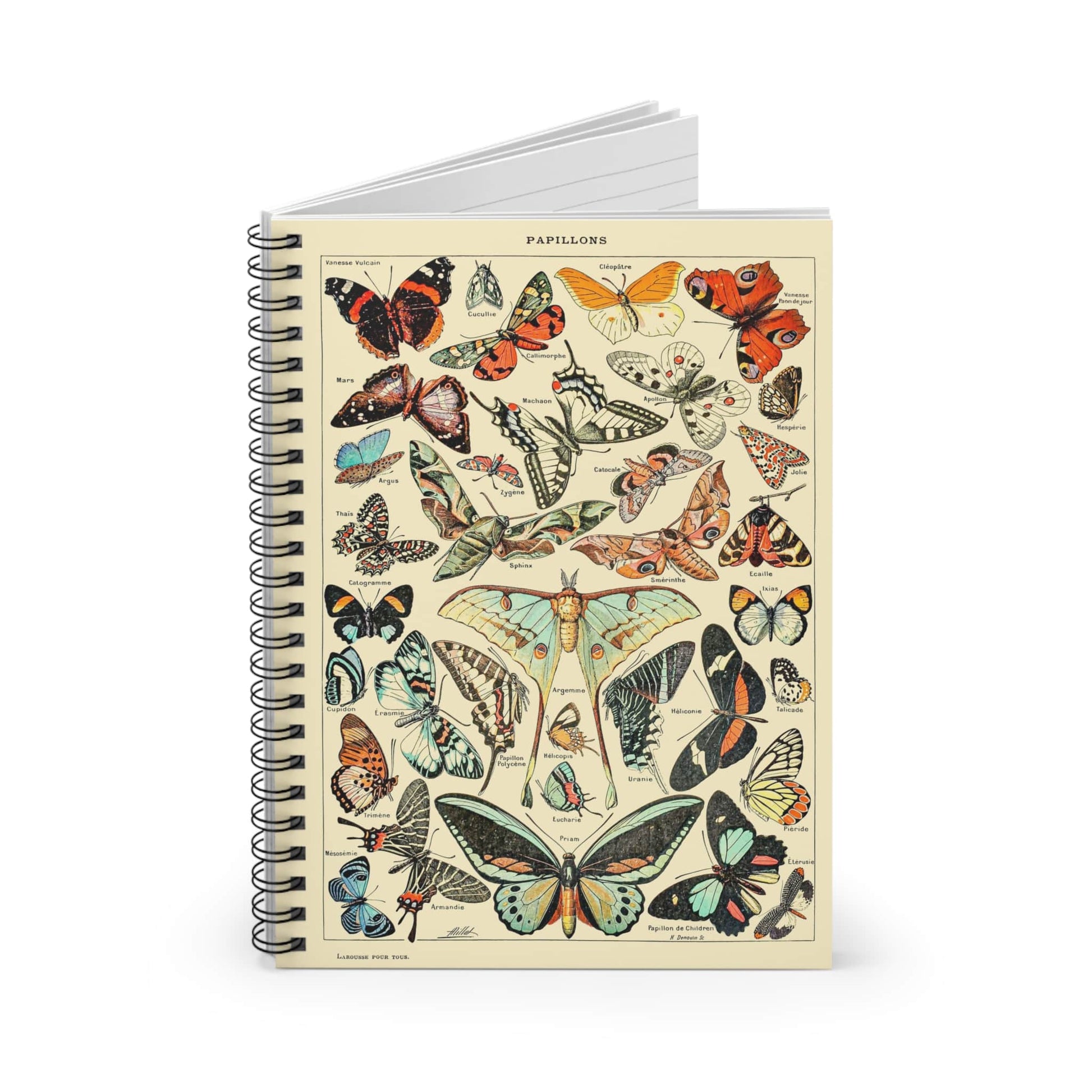 Butterfly Spiral Notebook Standing up on White Desk