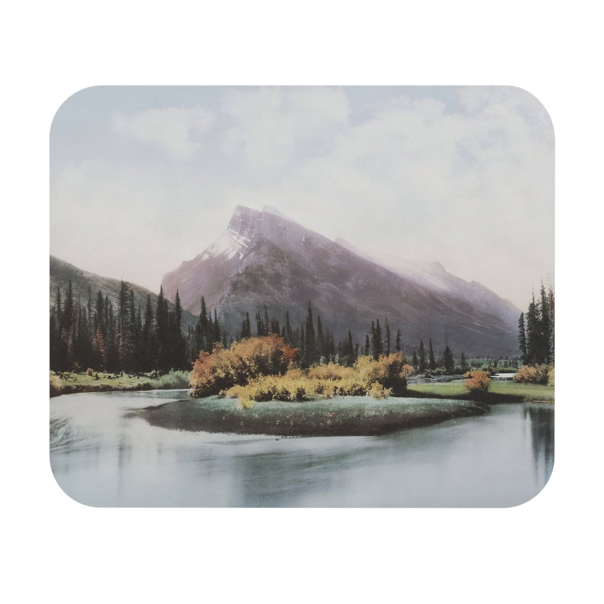 Canada Mountain Landscape Mouse Pad featuring a Mount Arundel scene, complementing desk and office decor.