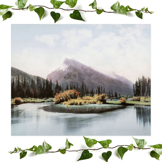 Canada Mountain Landscape art print mount arundel, vintage wall art room decor