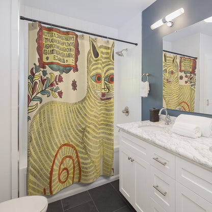 Cat Drawing Shower Curtain Best Bathroom Decorating Ideas for Humor and Fun Decor