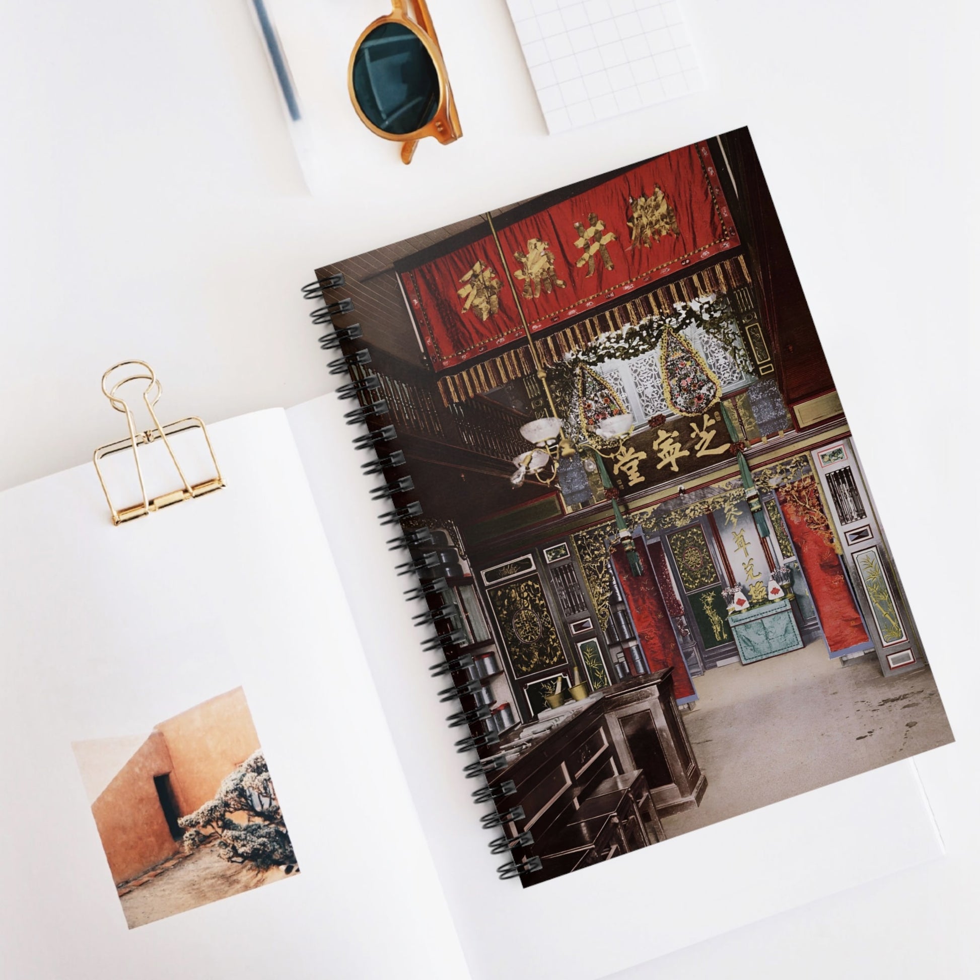 Chinatown Spiral Notebook Displayed on Desk