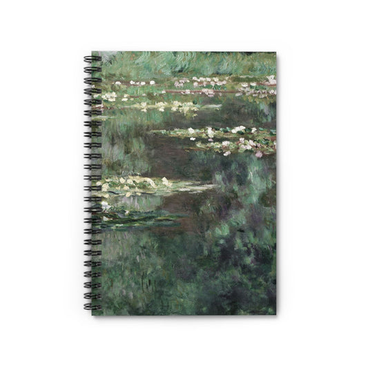 Classical Water Lilies Notebook with Claude Monet cover, perfect for journaling and planning, showcasing Monet's classic water lilies.