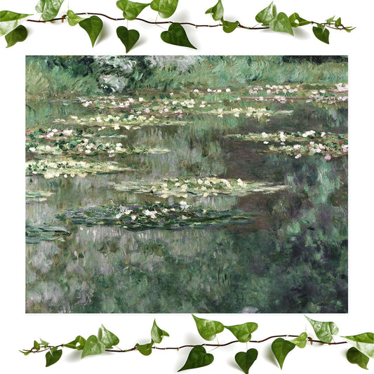 Classical Water Lilies art prints featuring a claude monet, vintage wall art room decor