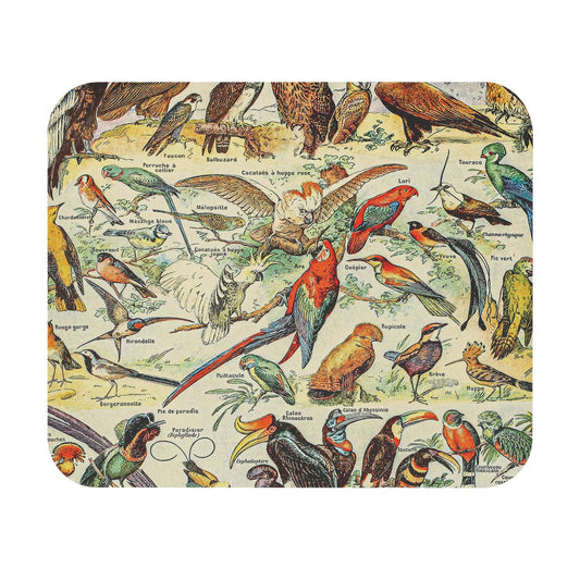 Collection of Birds Mouse Pad with a wild birds diagram design, perfect for desk and office decor.