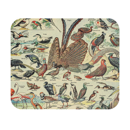 Collection of Birds Mouse Pad with a wild bird chart design, ideal for desk and office decor.