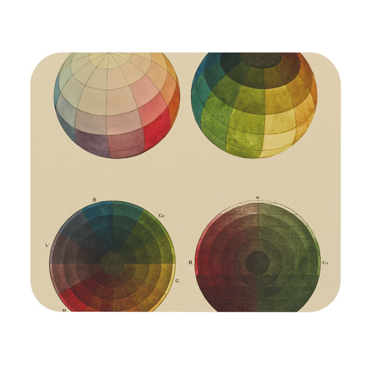 Color Study Mouse Pad featuring sphere art, ideal for desk and office decor.