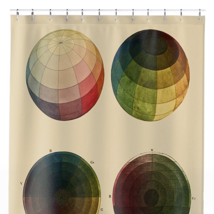 Color Study Shower Curtain Close Up, Science Shower Curtains