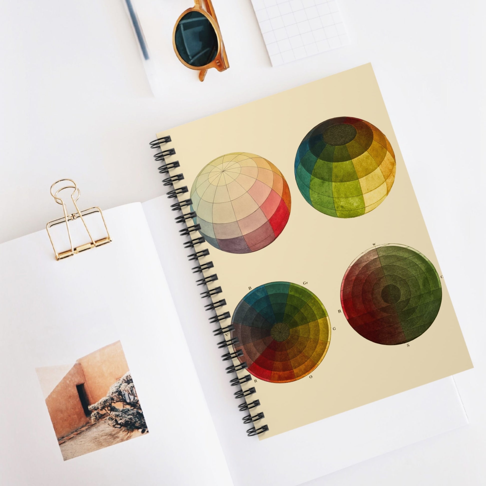 Color Study Spiral Notebook Displayed on Desk