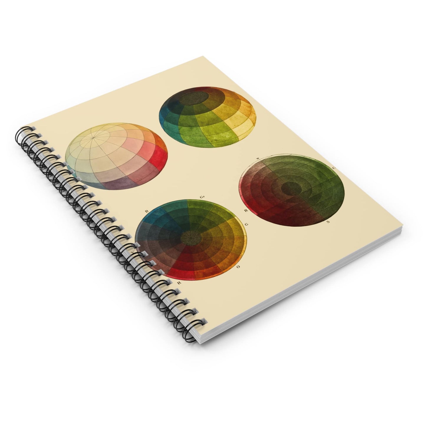 Color Study Spiral Notebook Laying Flat on White Surface