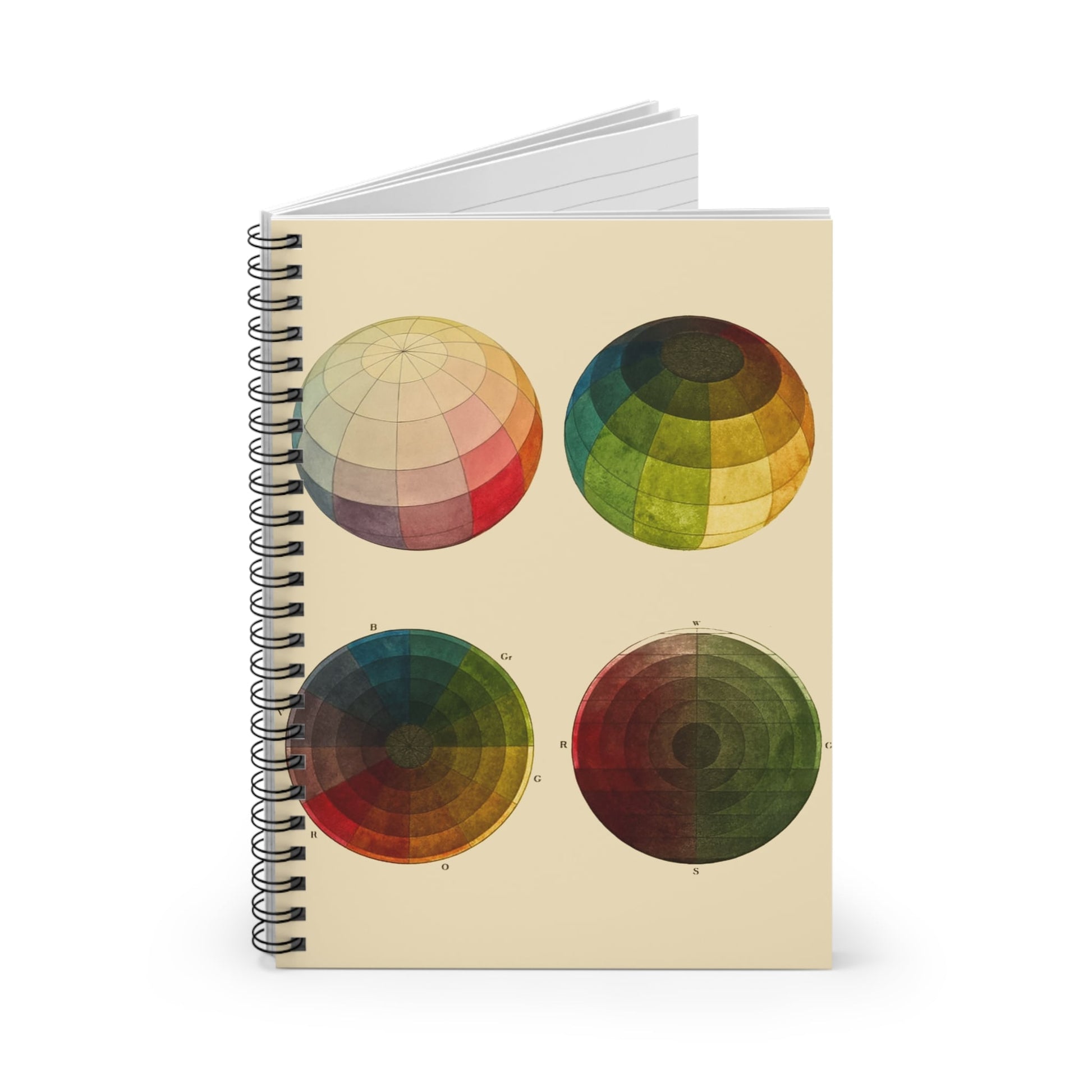 Color Study Spiral Notebook Standing up on White Desk