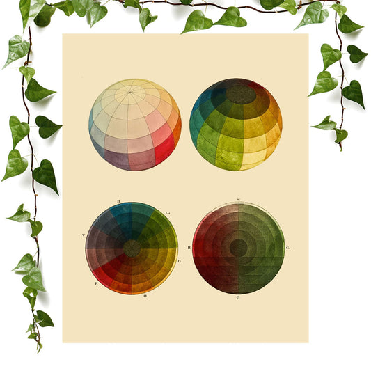 Color Study art prints featuring Sphere vintage wall art
