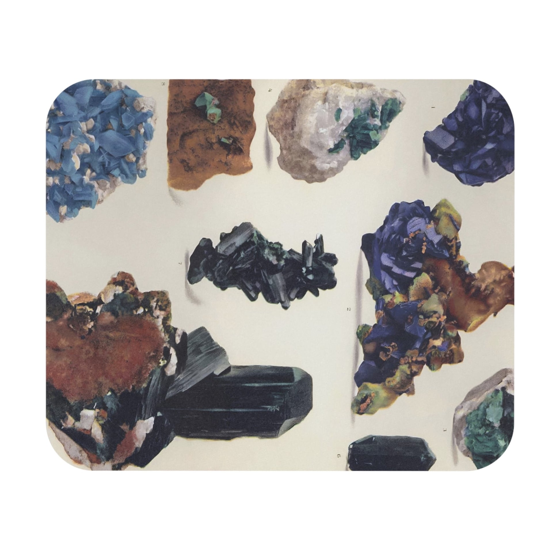Colorful Gemstone Mouse Pad with multi-color gems art, desk and office decor featuring vibrant gemstone designs.