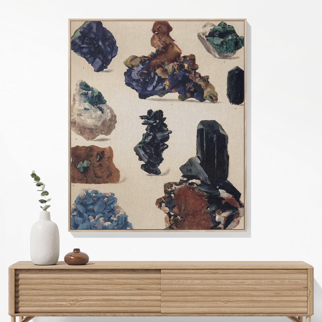 Colorful Gemstone Woven Blanket Woven Blanket Hanging on a Wall as Framed Wall Art