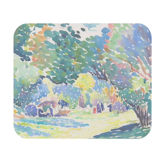 Colorful Nature Mouse Pad with a watercolor design, ideal for desk and office decor.