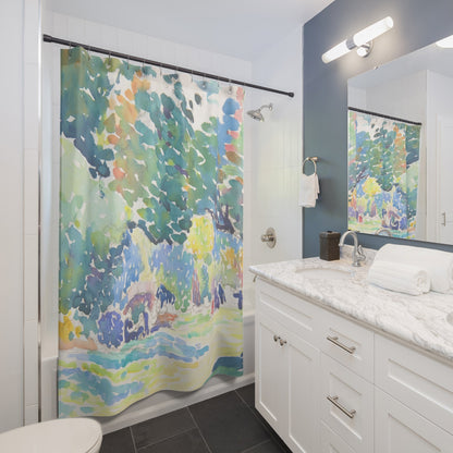 Colorful Nature Shower Curtain Best Bathroom Decorating Ideas for Landscapes Decor