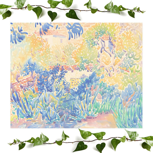 Colorful Nature art print beautiful watercolor, vintage wall art room decor
