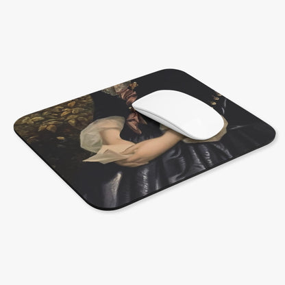 Contemplation Computer Desk Mouse Pad With White Mouse