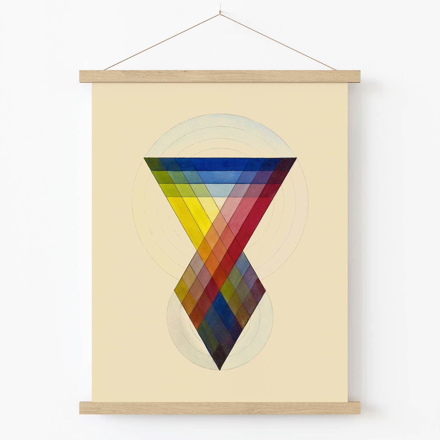 Study of Colors Art Print in Wood Hanger Frame on Wall