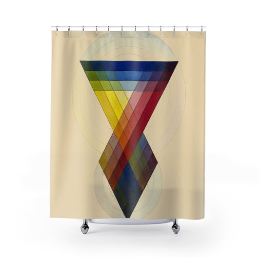 Cool Design Shower Curtain with prism design, modern bathroom decor featuring geometric prism art.