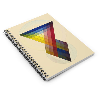 Cool Design Spiral Notebook Laying Flat on White Surface