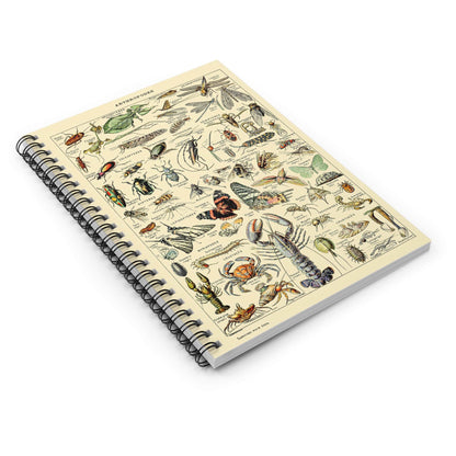 Cool Insect Spiral Notebook Laying Flat on White Surface