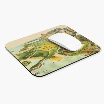 Cool Landscape Computer Desk Mouse Pad With White Mouse