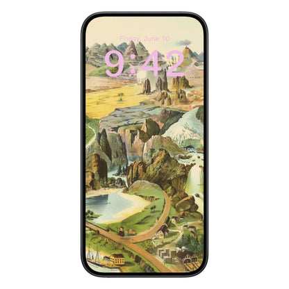 Cool Landscape Phone Wallpaper Pink Text