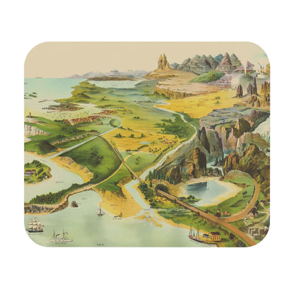 Cool Landscape Mouse Pad featuring an artistic geography chart, ideal for desk and office decor.