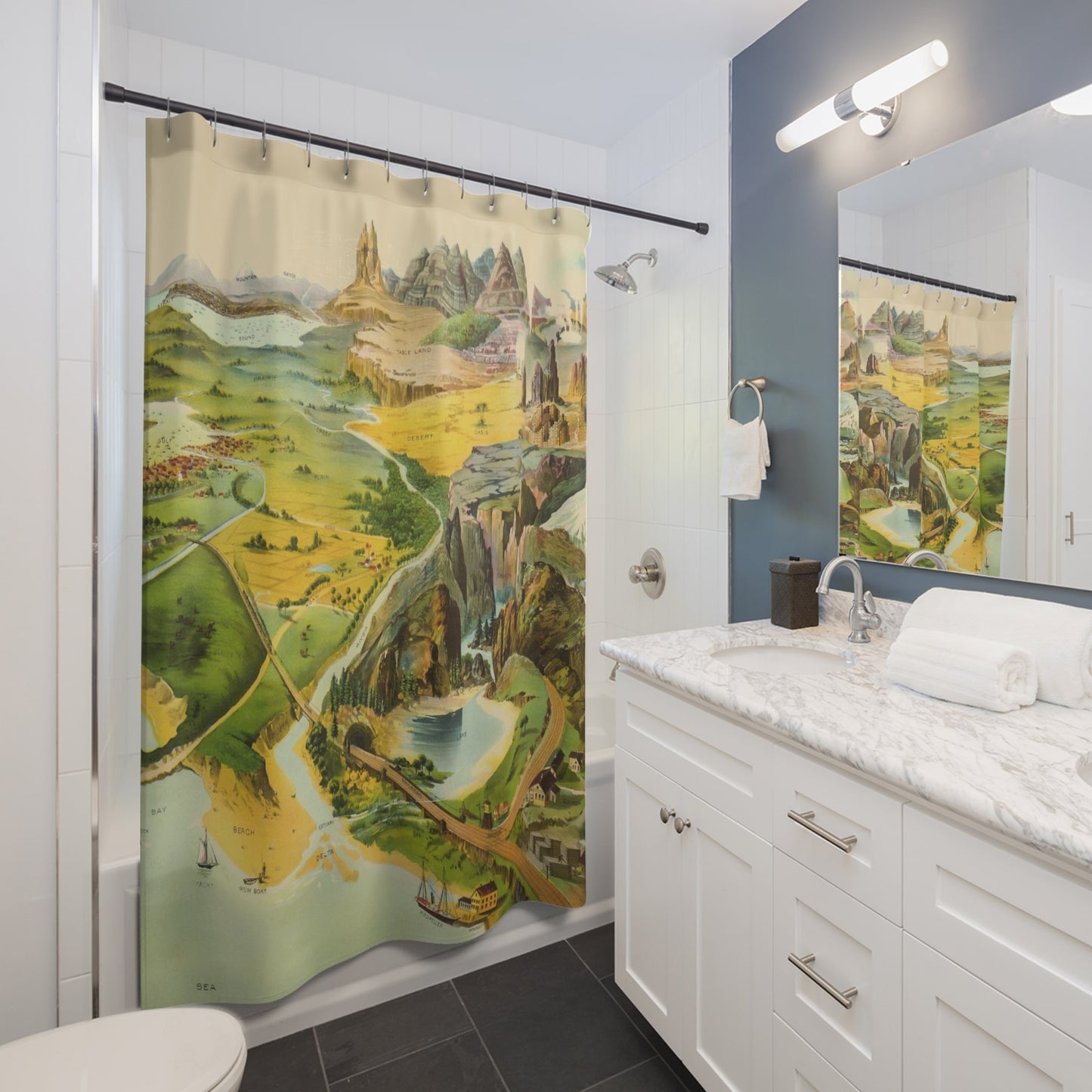 Cool Landscape Shower Curtain Best Bathroom Decorating Ideas for Landscapes Decor