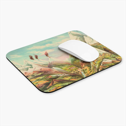 Cool Mountain Painting Computer Desk Mouse Pad With White Mouse