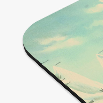 Cool Mountain Painting Vintage Mouse Pad Design Close Up